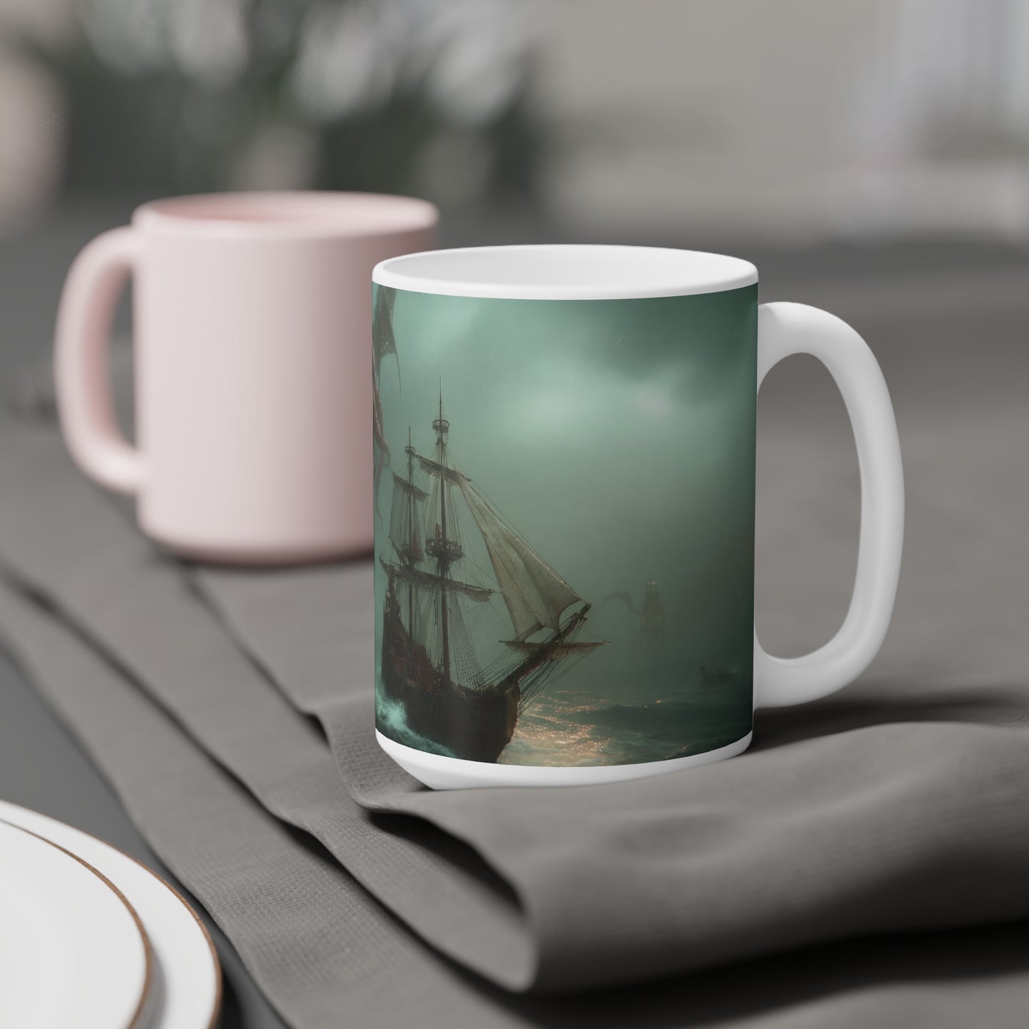 Leviathan’s Roar Ceramic Mugs (11oz\15oz\20oz) – Storm-Swept Ocean Horror