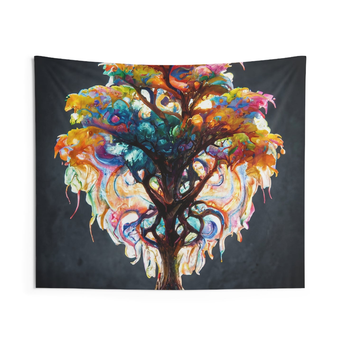 Chromatic Life Tree Indoor Wall Tapestries – A Living Rainbow in Your Space