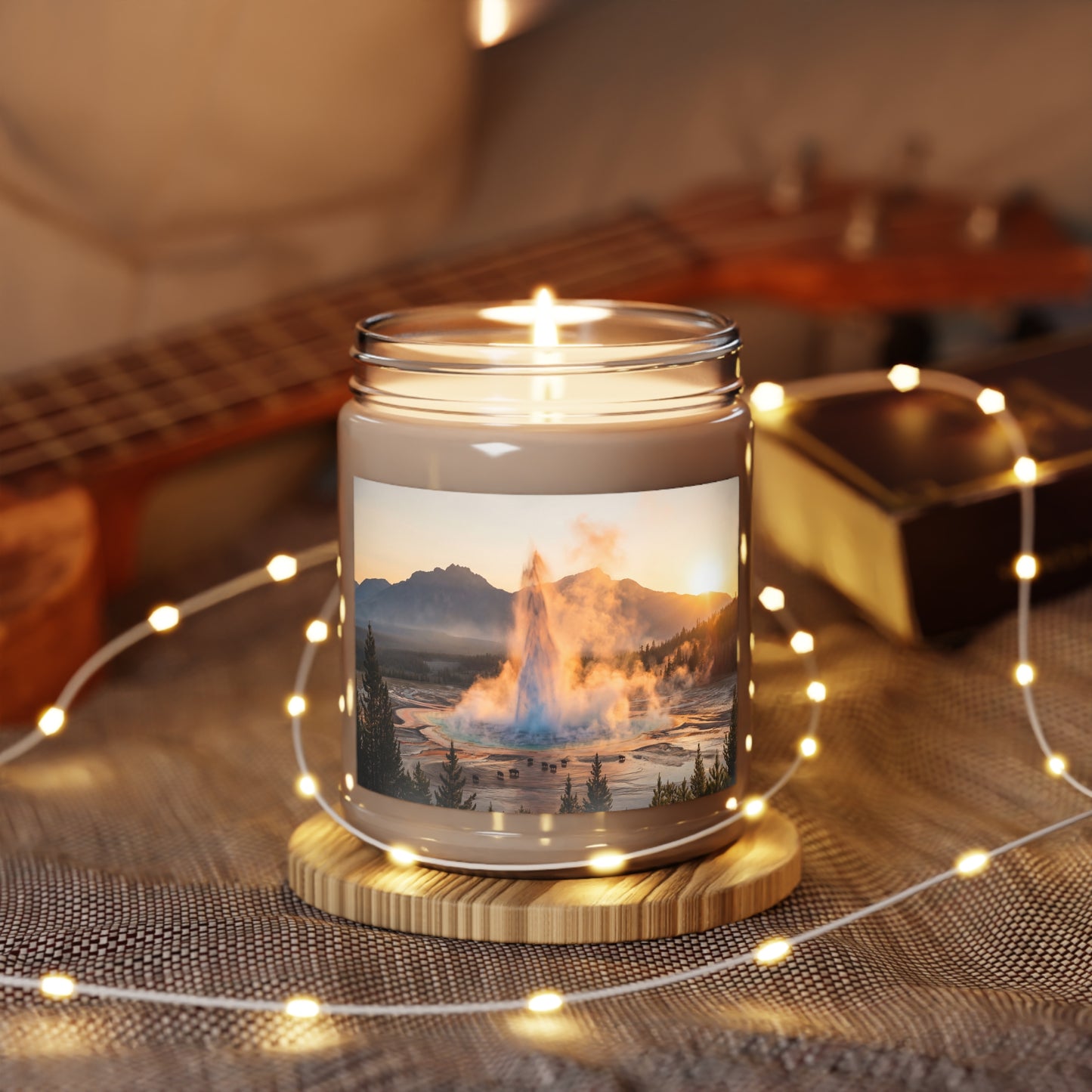 Geyser Peak Scented Soy Candles with White Lid, 9oz – Golden Dawn Eruption