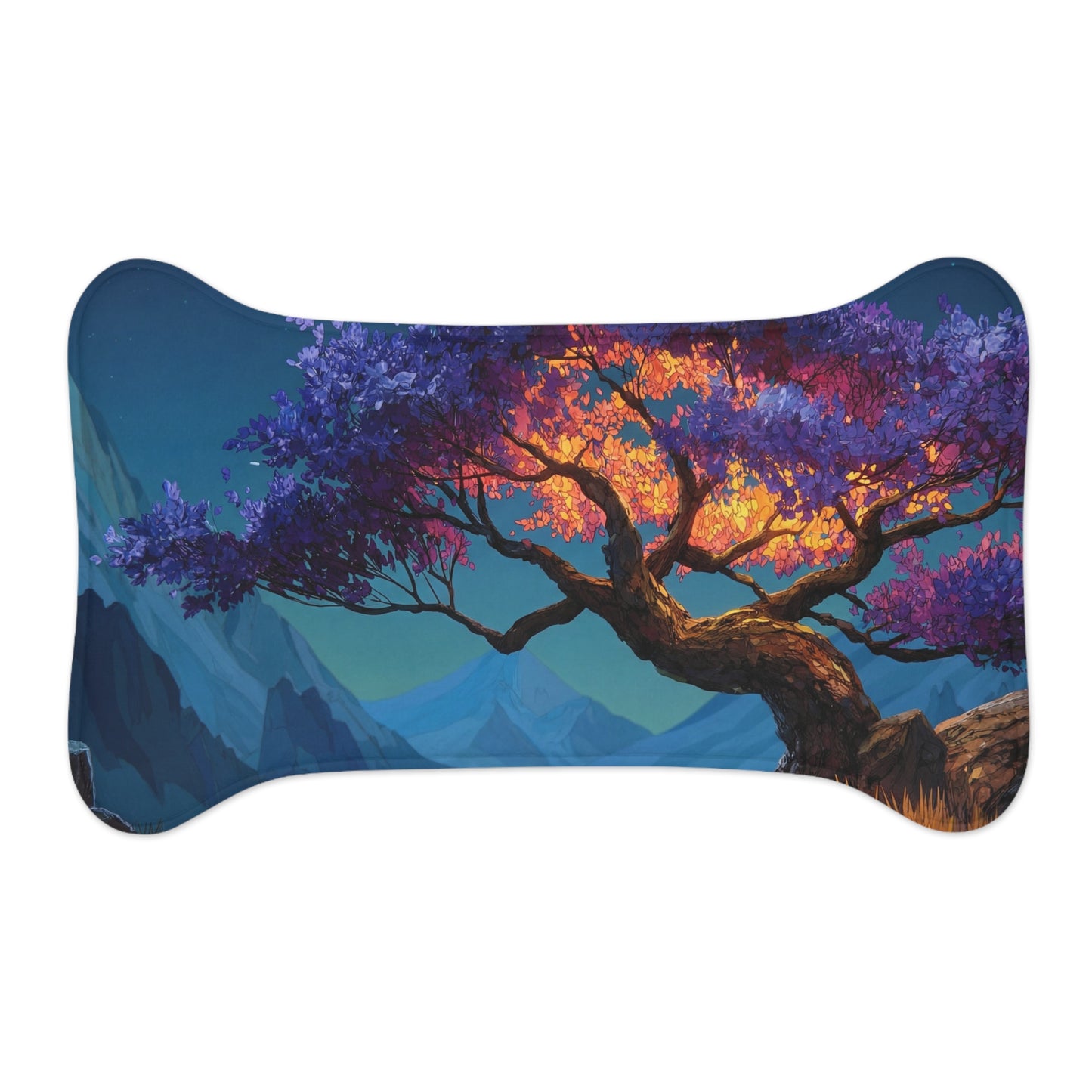 Celestial Tree Pet Feeding Mats – Twilight Bloom Dreamscape