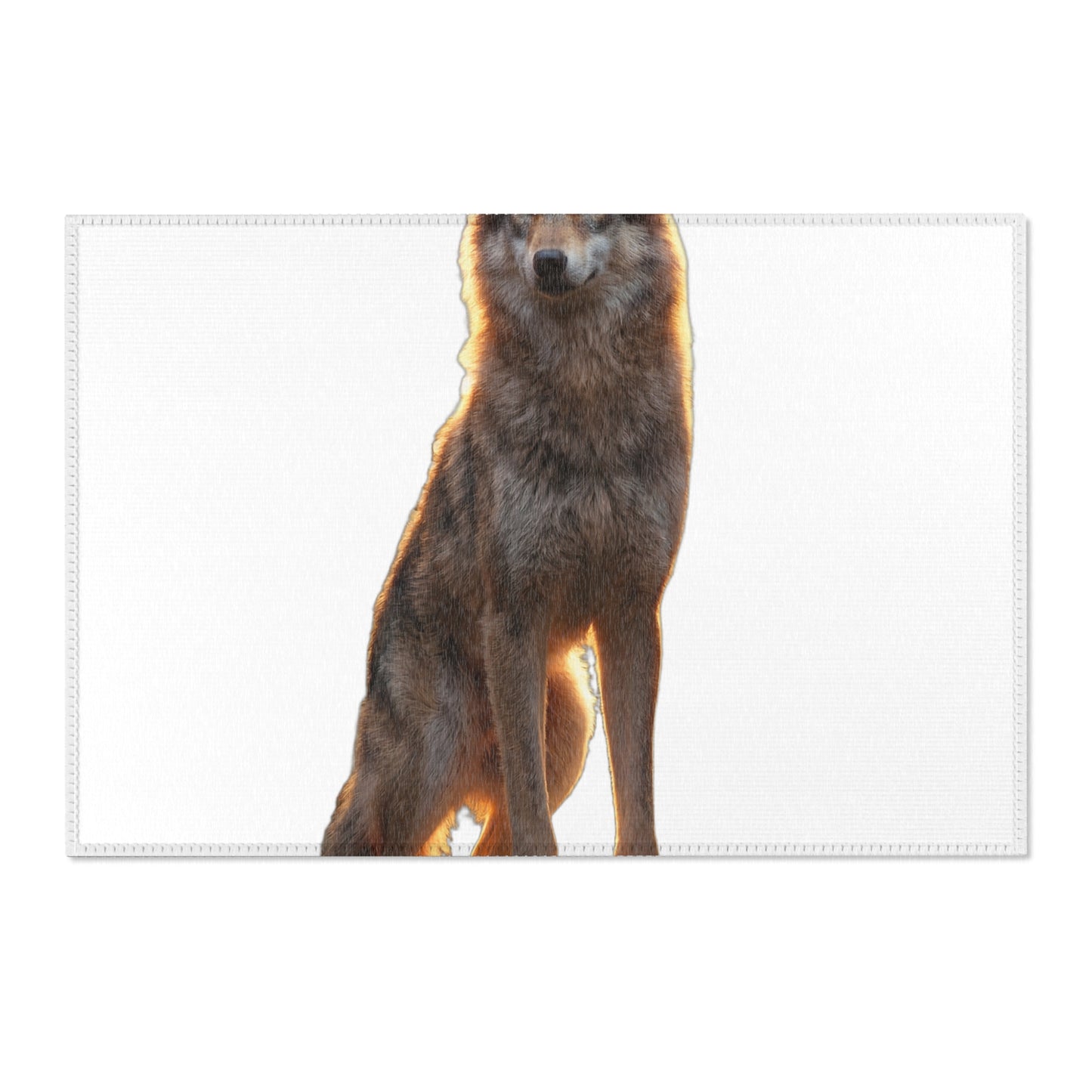 Golden Hour Wolf Area Rugs – Sentinel’s Warm Light Floor Mat