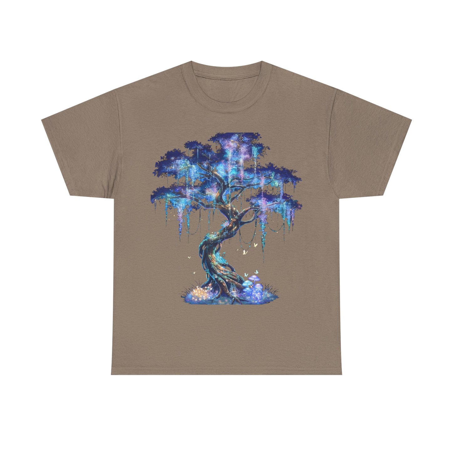Mystic Glow Tree Unisex Heavy Cotton Tee – Bioluminescent Forest Guardian