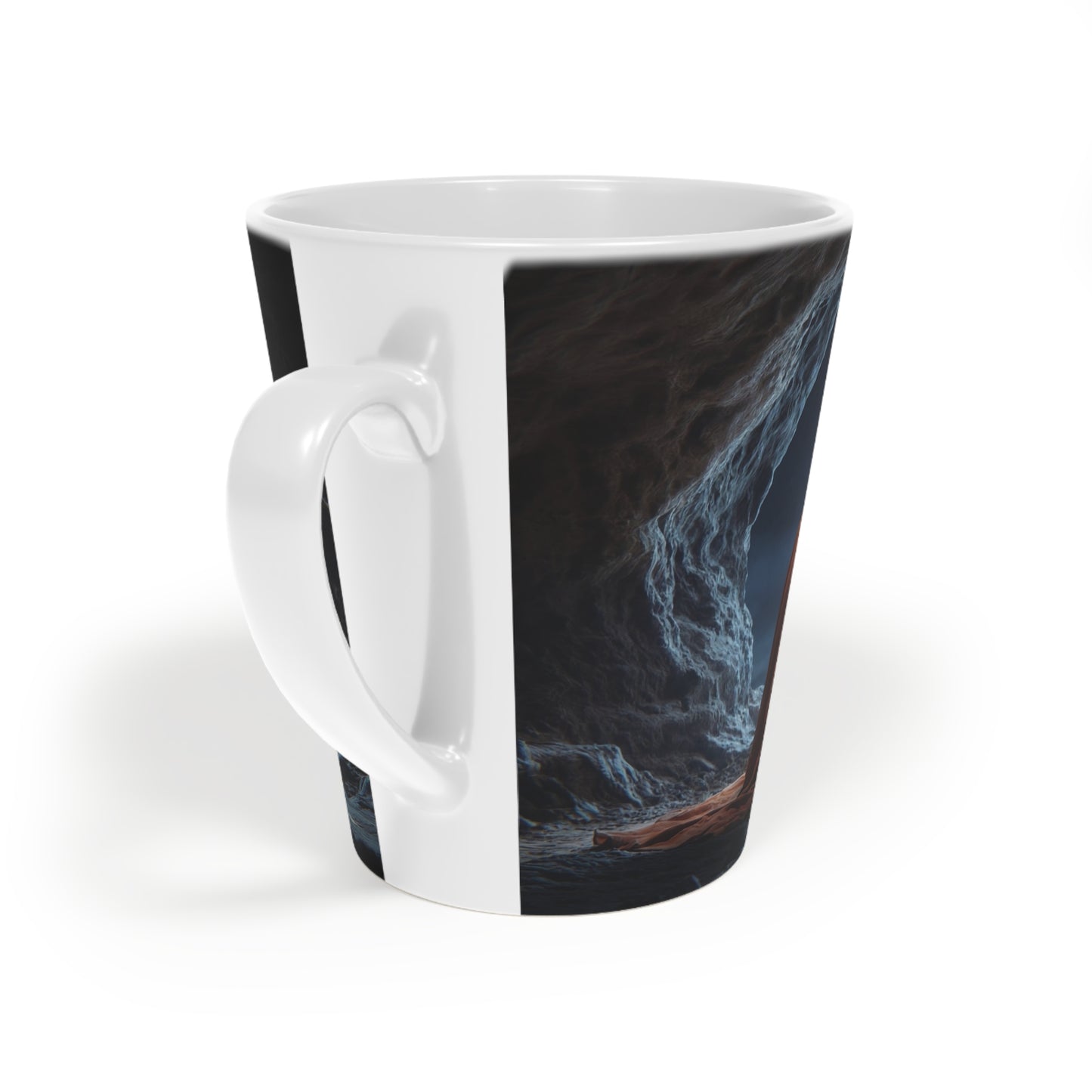Moonlit Monk Latte Mug, 12oz – Stillness Beneath the Celestial Dome