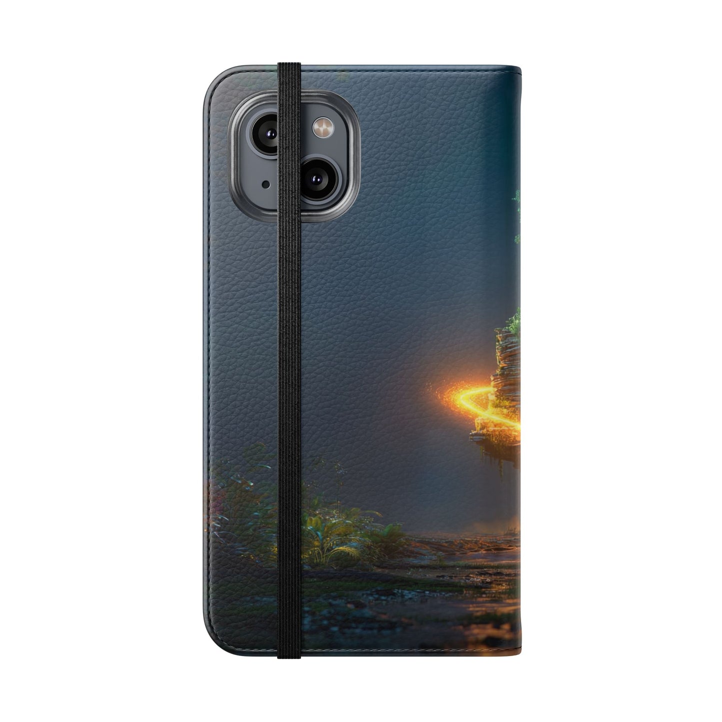 Luminous Floating Island Flip Cases – Amber Twilight Sanctuary
