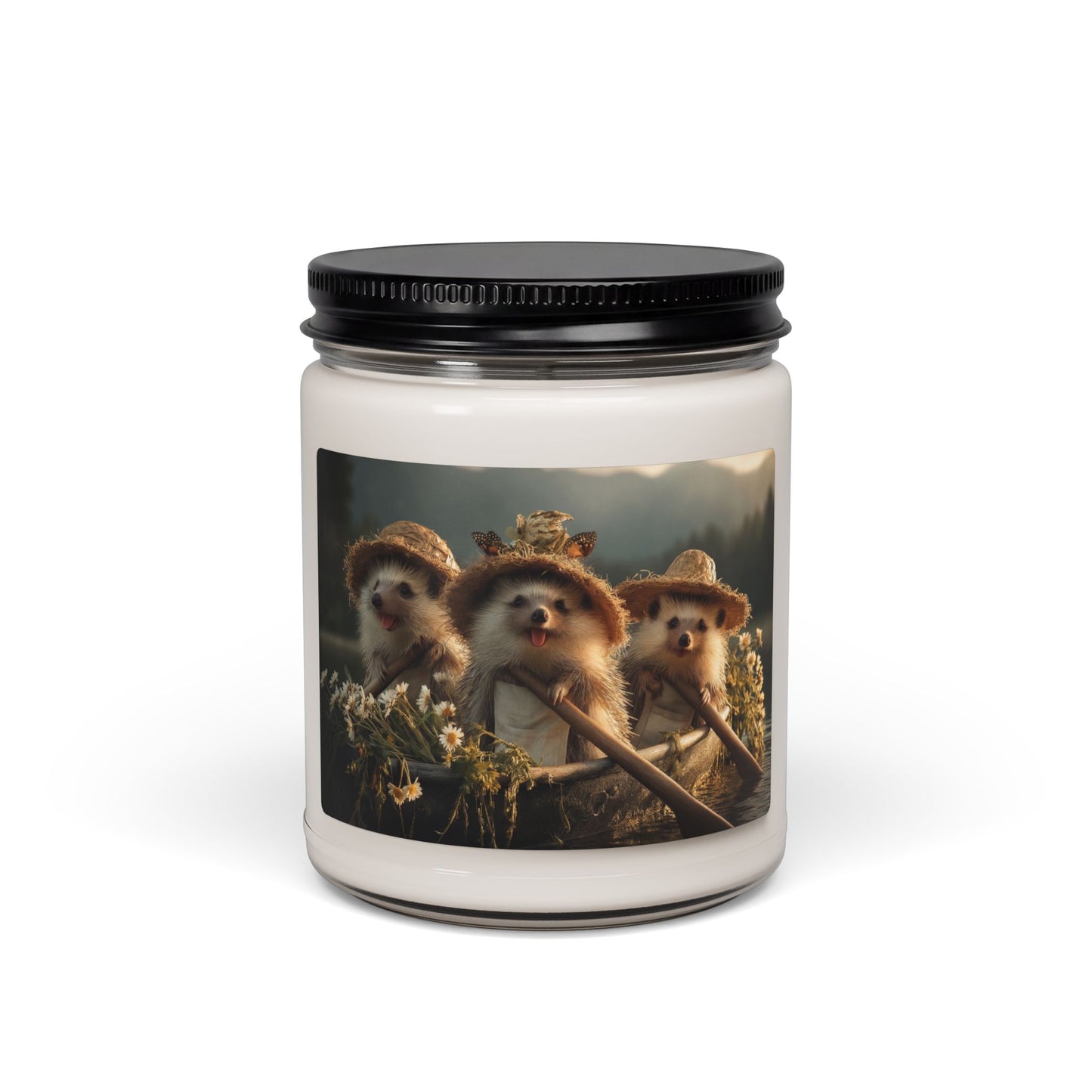 Three Hedgehog Rowers Scented Soy Candle, 9oz – Golden Hour Meadow Adventure