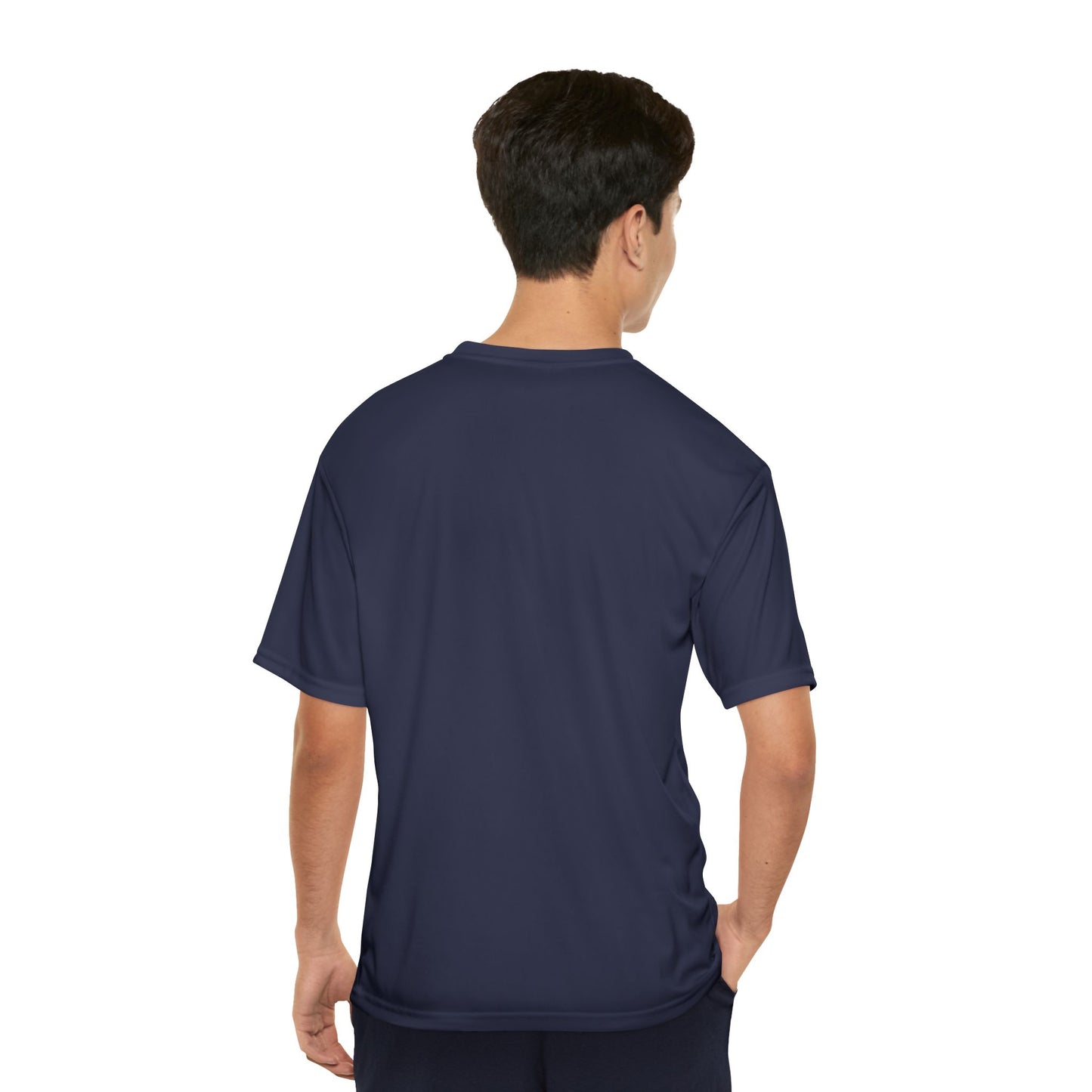 Golden Hour Wolf Men's Performance T-Shirt – Sunlit Sentinel Graphic Tee