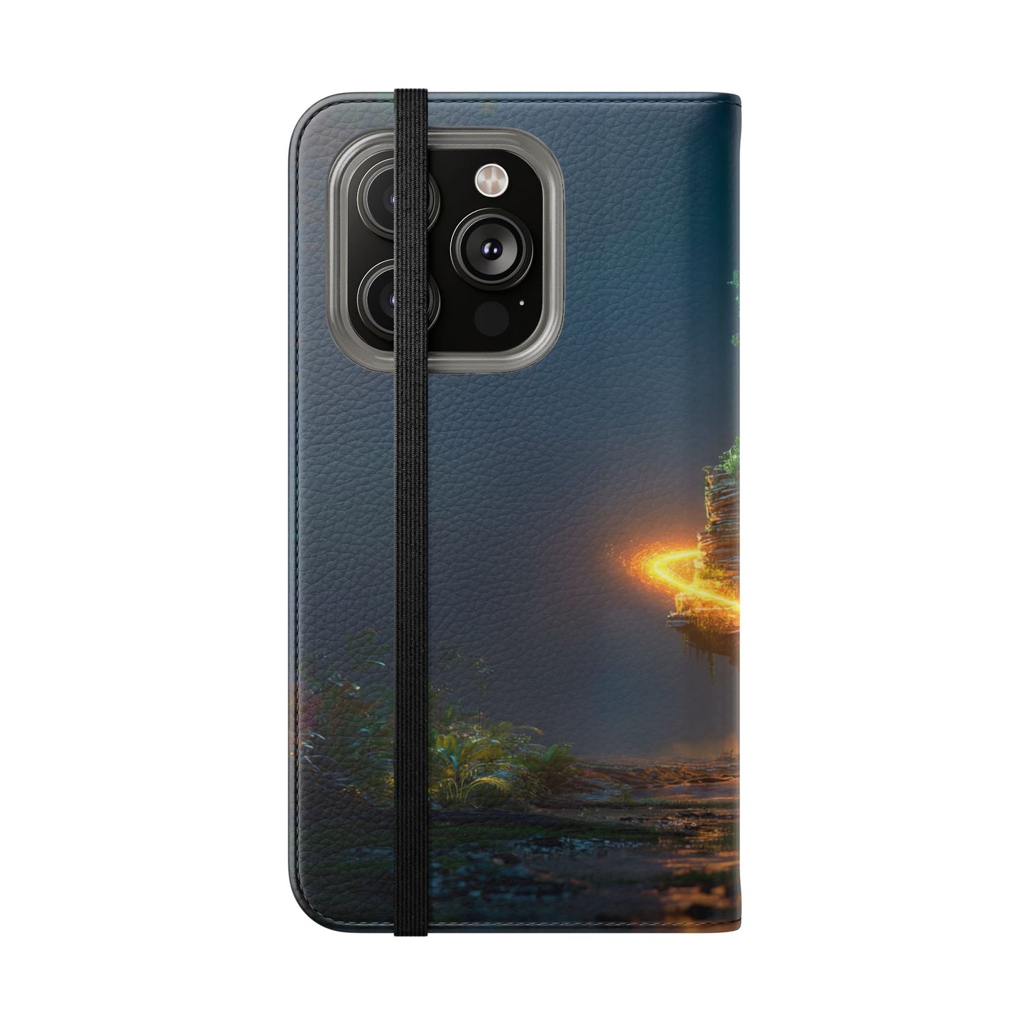 Luminous Floating Island Flip Cases – Amber Twilight Sanctuary