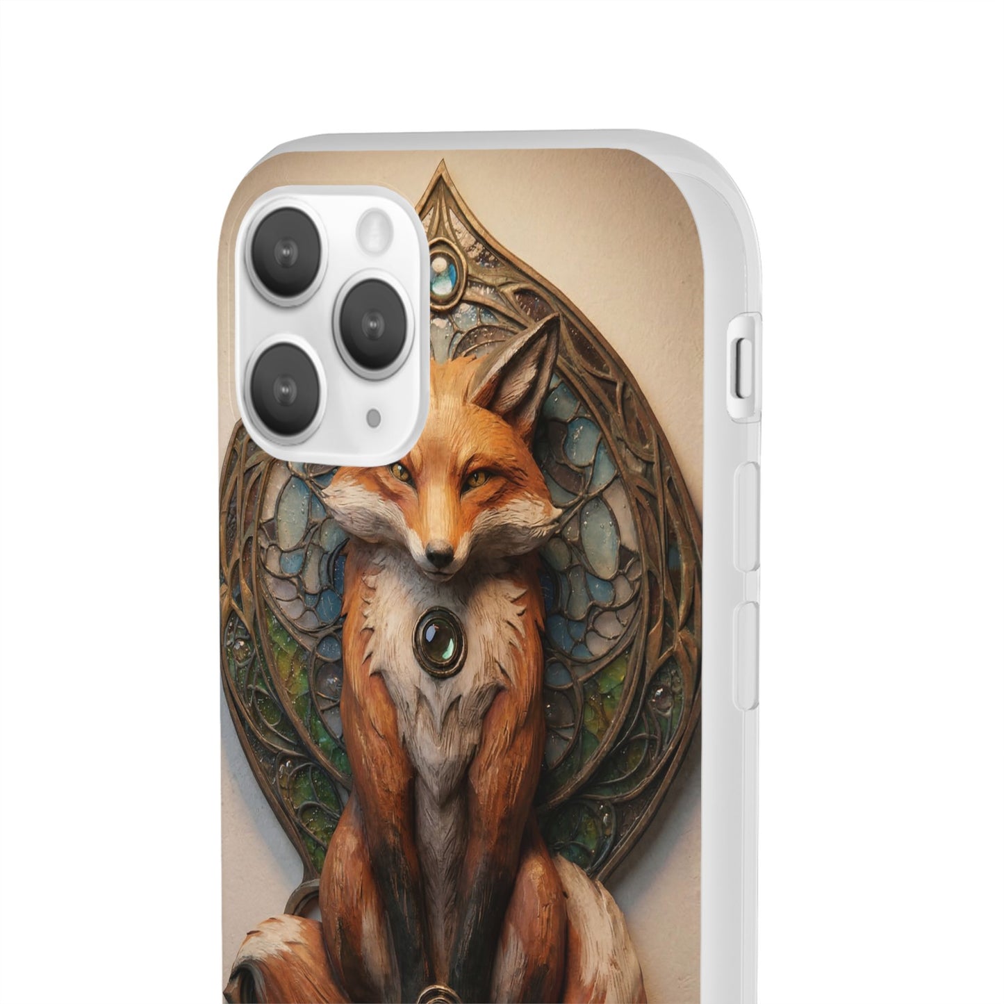 Fox Sentinel Flexi Cases – Amber Glow Through Stained Glass