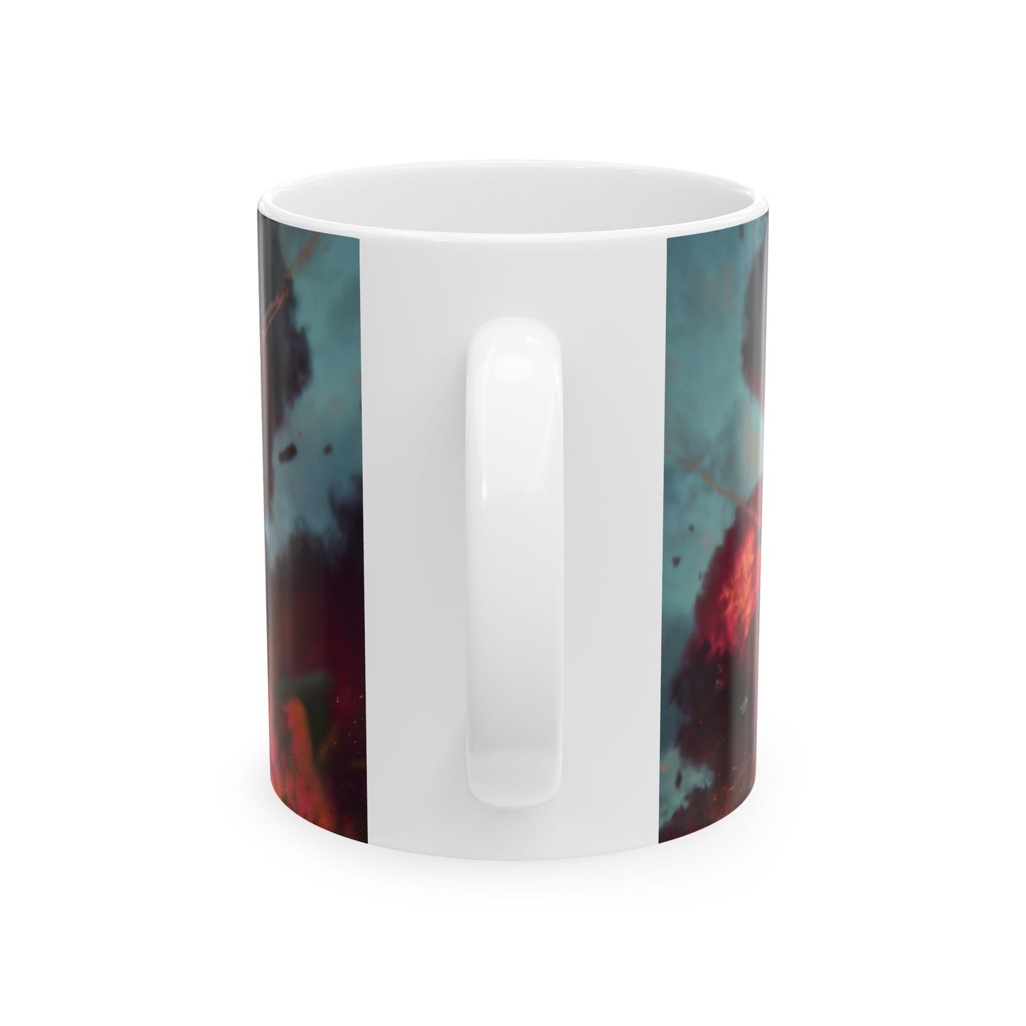 Explosive Goggles Gentleman Ceramic Mug – (11oz, 15oz) Crimson Sky Disruption