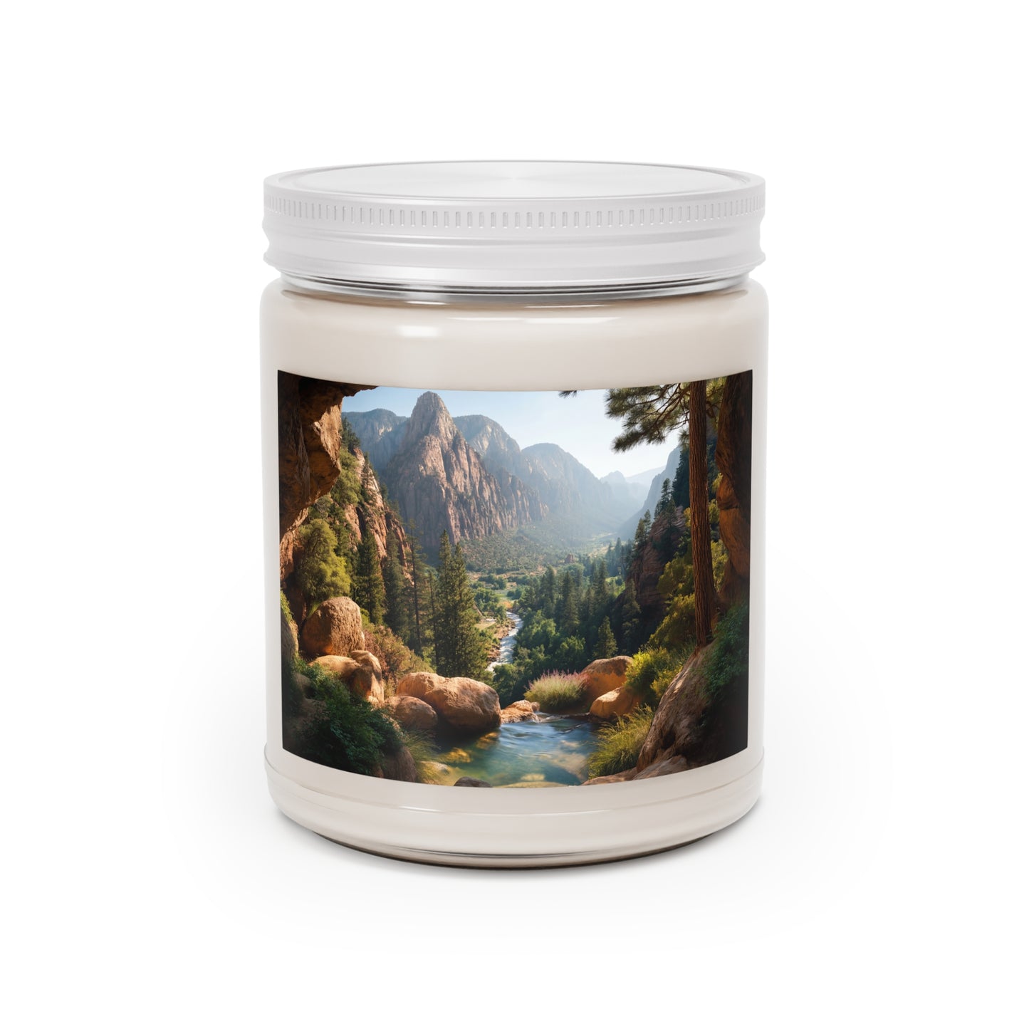 Canyon River Vista Scented Soy Candles with White Lid, 9oz – Sunlit Valley Sanctuary