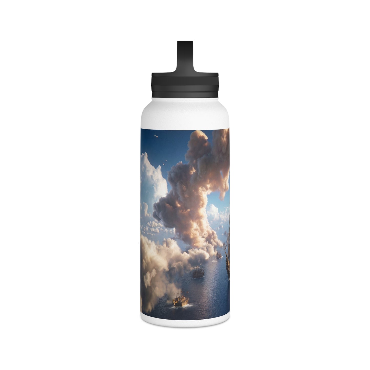 Armada Through Cloud Arch Stainless Steel Water Bottle, Handle Lid – Celestial Fleet Passage