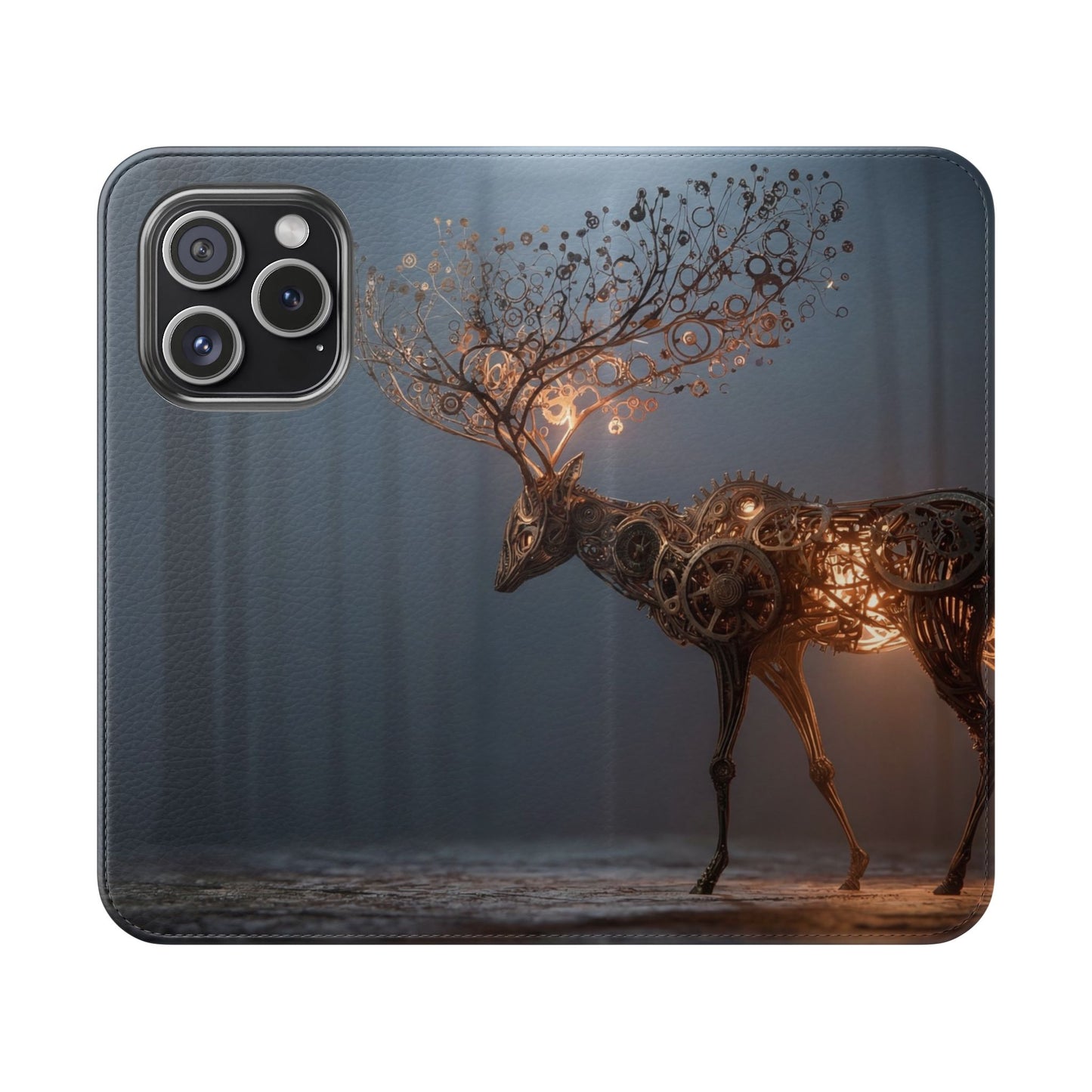 Mechanical Deer Flip Cases – Gears and Twilight Forest Guardian