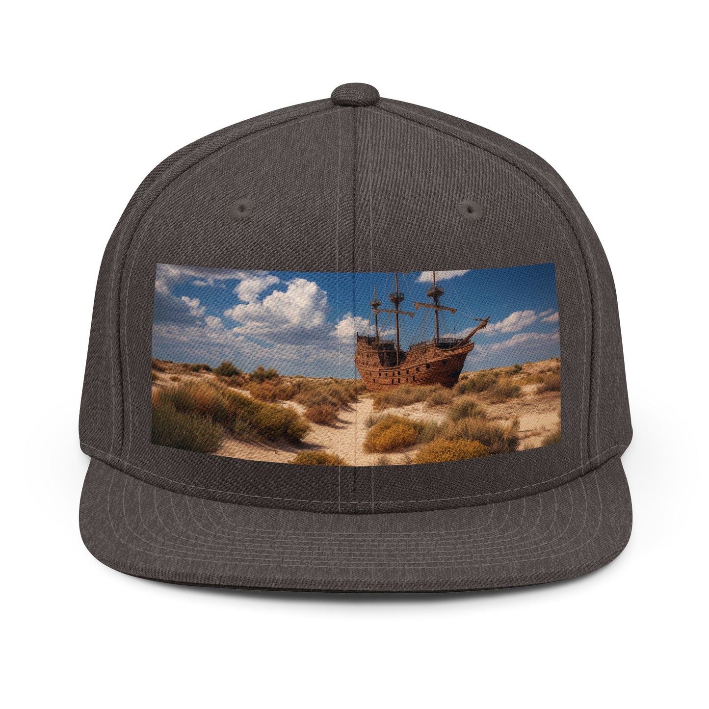 Desert Drednought Unisex Snapback Hat – Weathered Galleon Sandscape