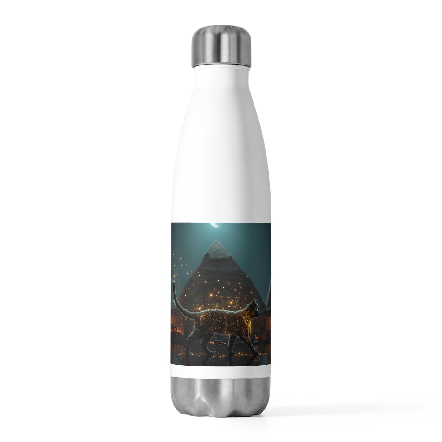 Starlit Cat by Pyramids 20oz Insulated Bottle – Midnight Nile Guardian