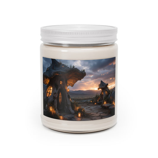 Whispering Mushroom Cottage Scented Soy Candles with White Lid, 9oz – Twilight Sanctuary