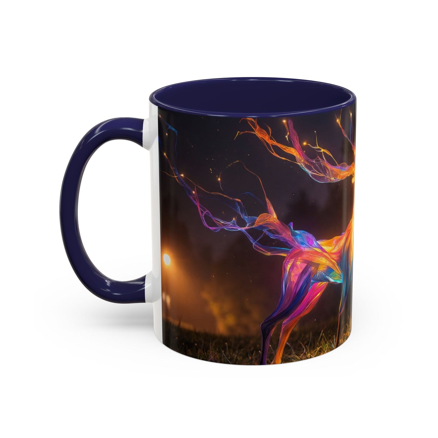 Chromatic Stag Accent Coffee Mug (11, 15oz) – Twilight Luminescence