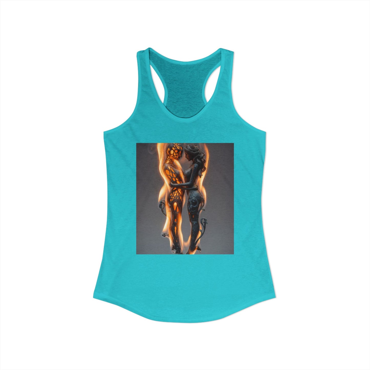 Ember-Born Silhouettes Women's Ideal Racerback Tank – Luminous Flame Guardianship