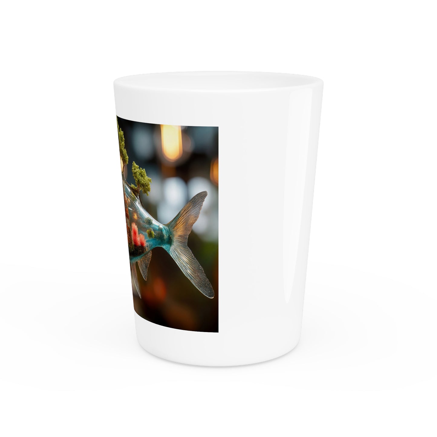 Forest Within Fish Shot Glass – Bioluminescent Underwater Sanctuary