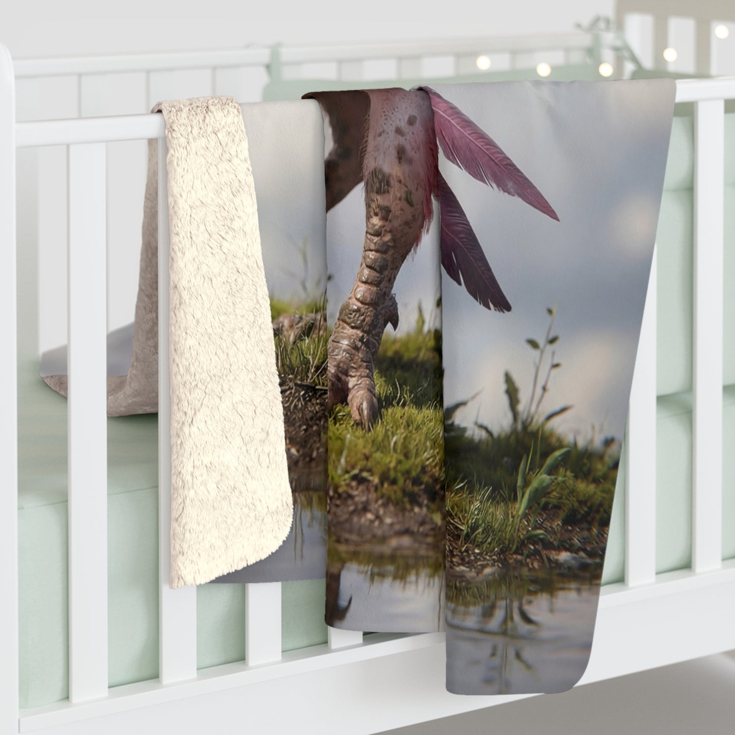 Pink Phoenix Creature Sherpa Fleece Blanket – Dawn Sky Guardian Plush Wrap