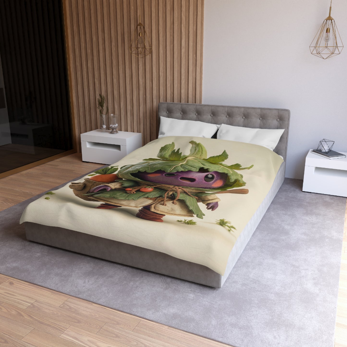 Cabbage Knight Microfiber Duvet Cover – Verdant Harvest Guardian