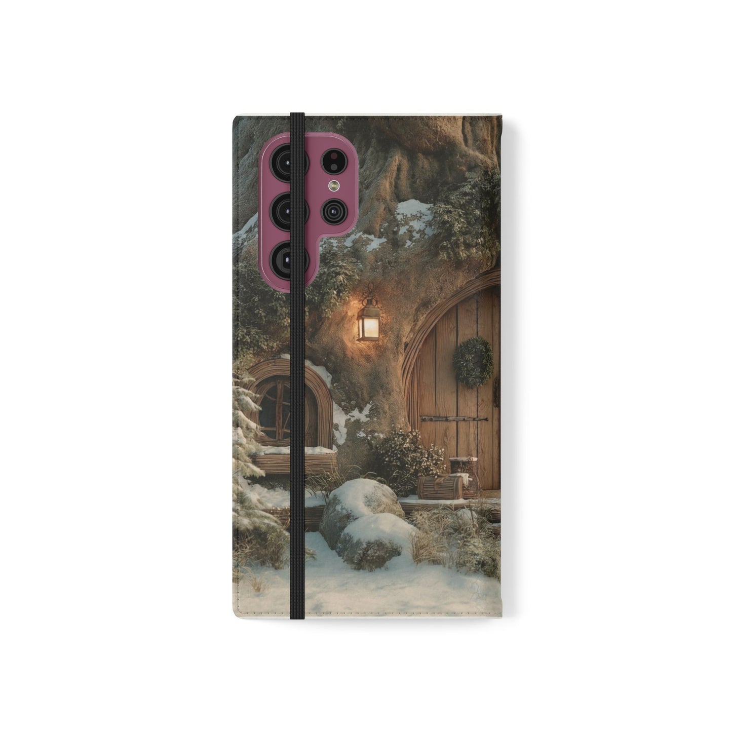Hobbit Hole Flip Cases – Cozy Winter Doorway Scene