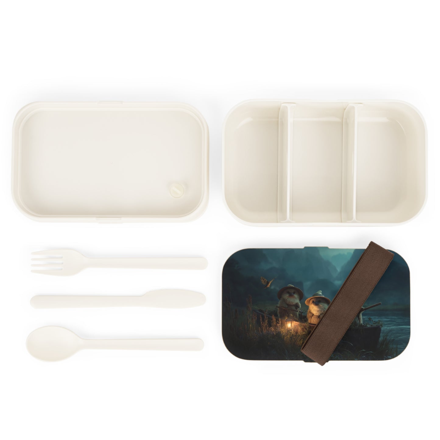 Three Hedgehog River Pilots Bento Lunch Box – Twilight Voyage with Lantern Light