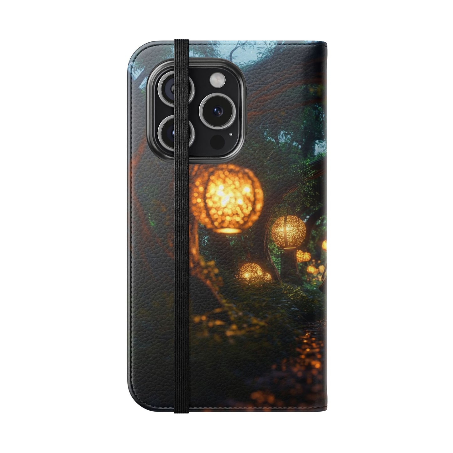 Lantern Archway Flip Cases – Girl Walking Through Forest Tunnel Art Case