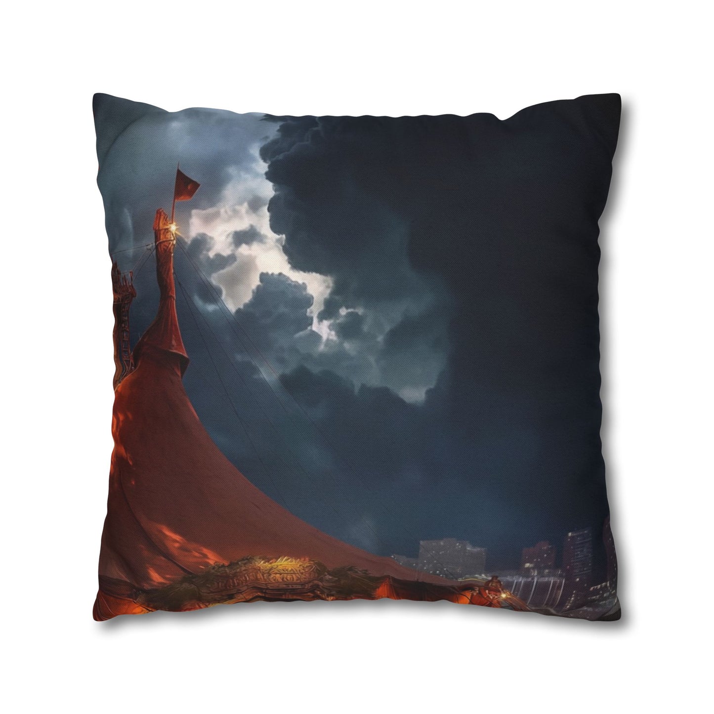 Crimson Carnival Tent Pillowcase – Whispers of the Midnight Ringmaster