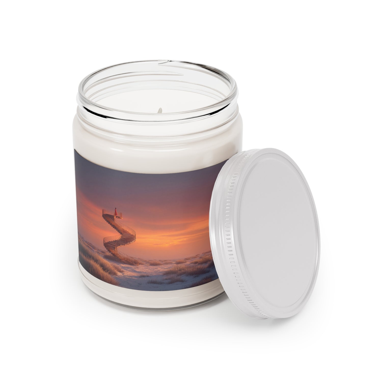 Solitary Spiral Staircase Scented Soy Candles with White Lid, 9oz – Sunset Ascension