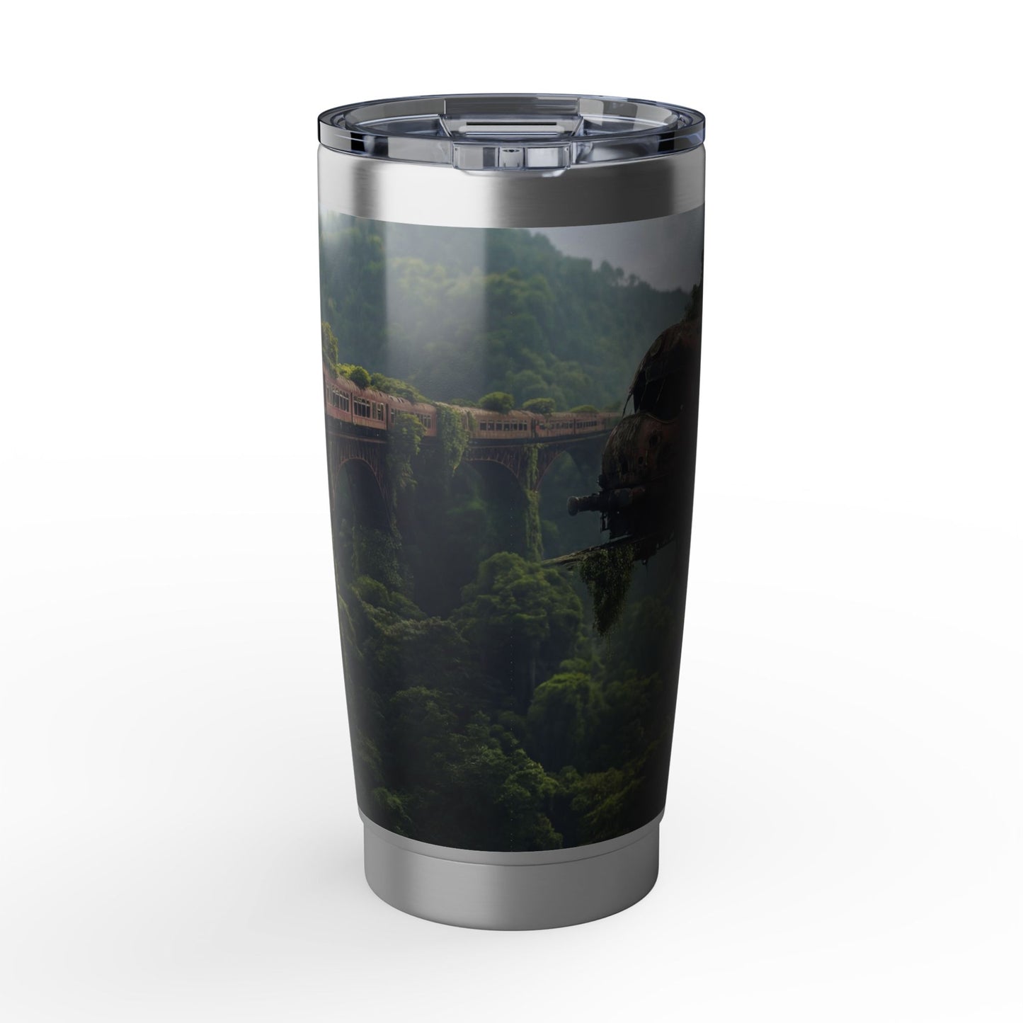 Abandoned Train Through Canopy Vagabond 20oz Tumbler – Where Rust Meets Rooted Reverie