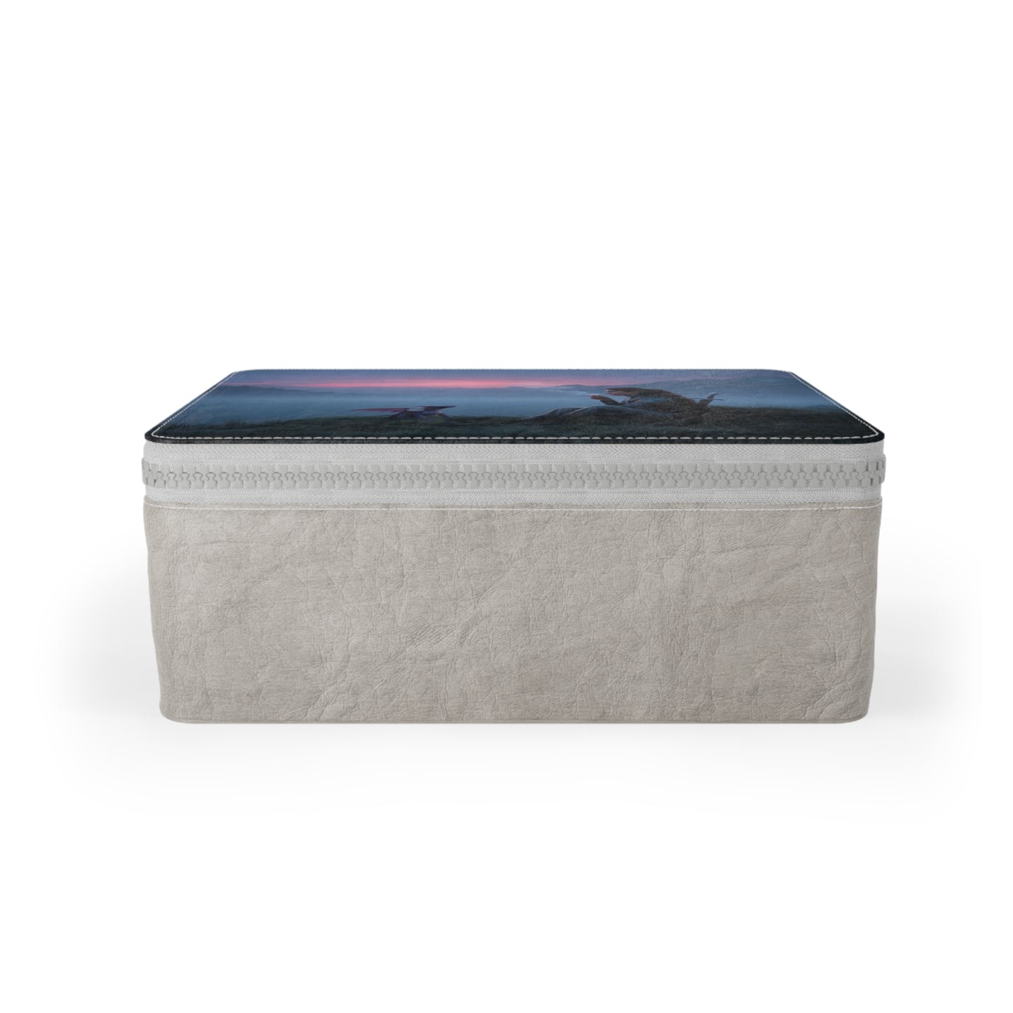 Misty Mountain Dragon Companion Paper Lunch Bag – Twilight Sentinel and Smoky Sky Scene