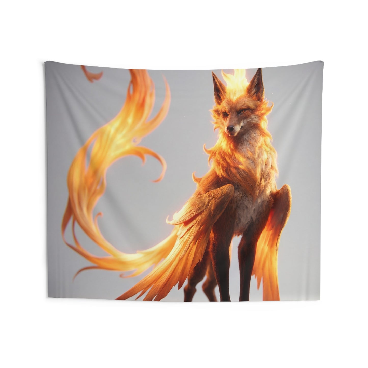 Phoenix Fox Indoor Wall Tapestries – Radiant Flame Guardian
