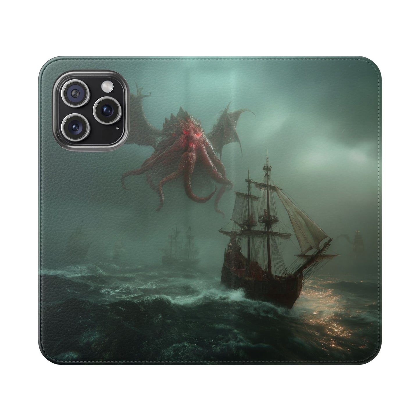 Leviathan Dragon Flip Cases – Crimson Sentinel at Sea