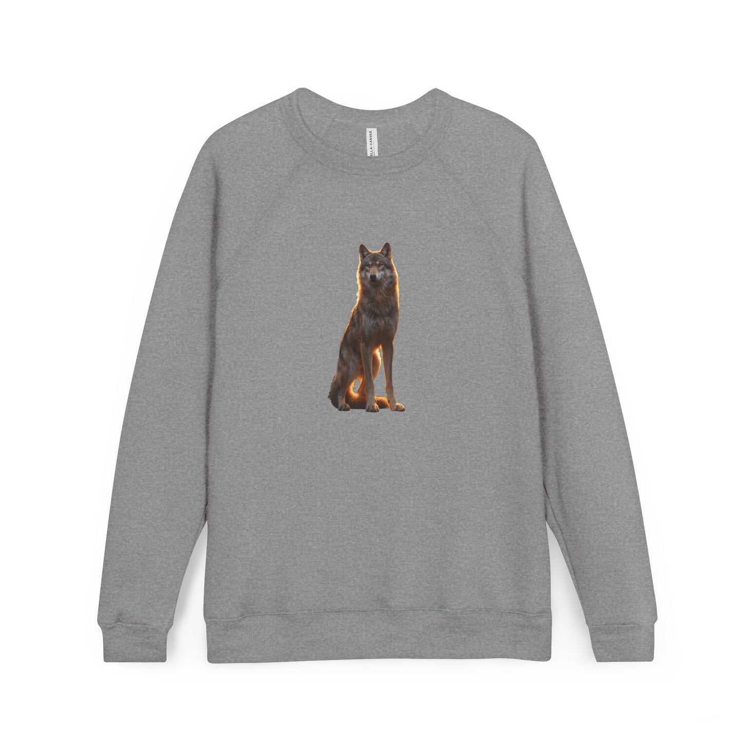 Golden Hour Wolf Sentinel Raglan Sweatshirt – Twilight Pack Leader Portrait