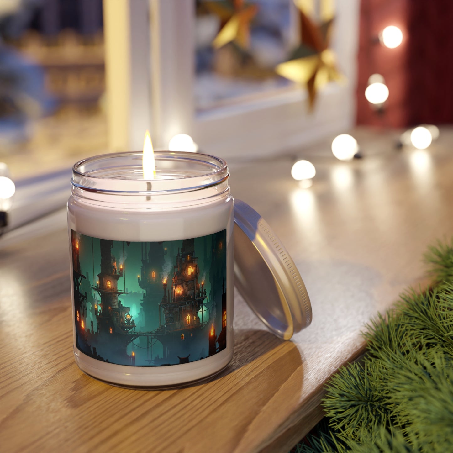 Floating City of Lanterns Scented Soy Candles with White Lid, 9oz – Glow in the Mist
