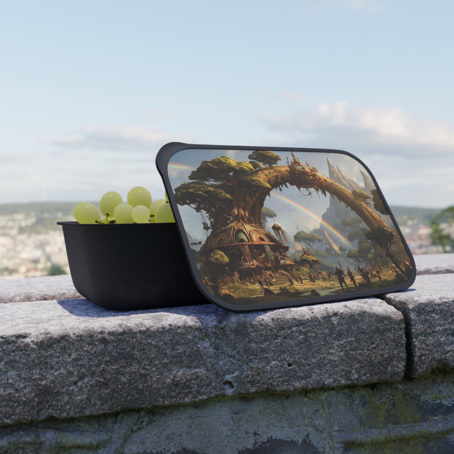 Arcane Grove Bento Box with Band and Utensils – Whimsical Treehouse Portal