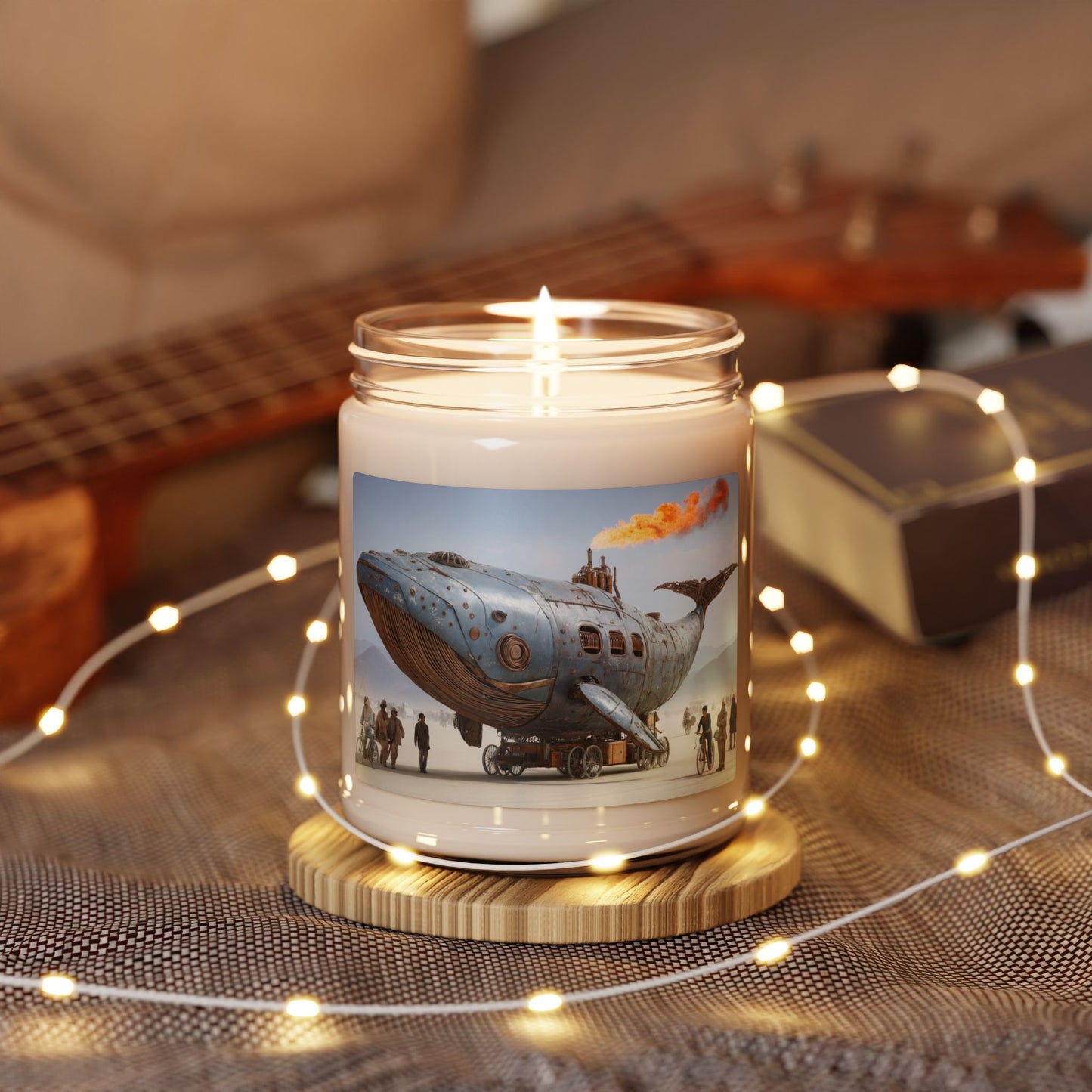 Steampunk Whale Sculpture Scented Soy Candle, 9oz – Iron Whalesong in the Dust