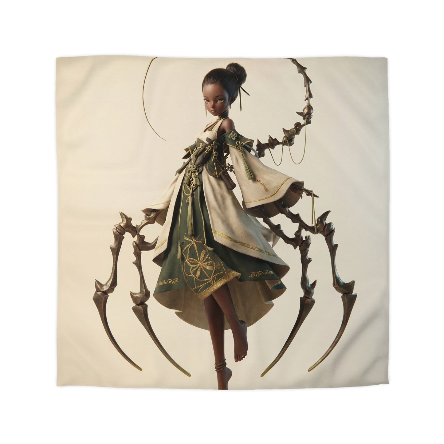 Moonlit Weaver Duvet Cover – Ethereal Spider Silk Dreamscape