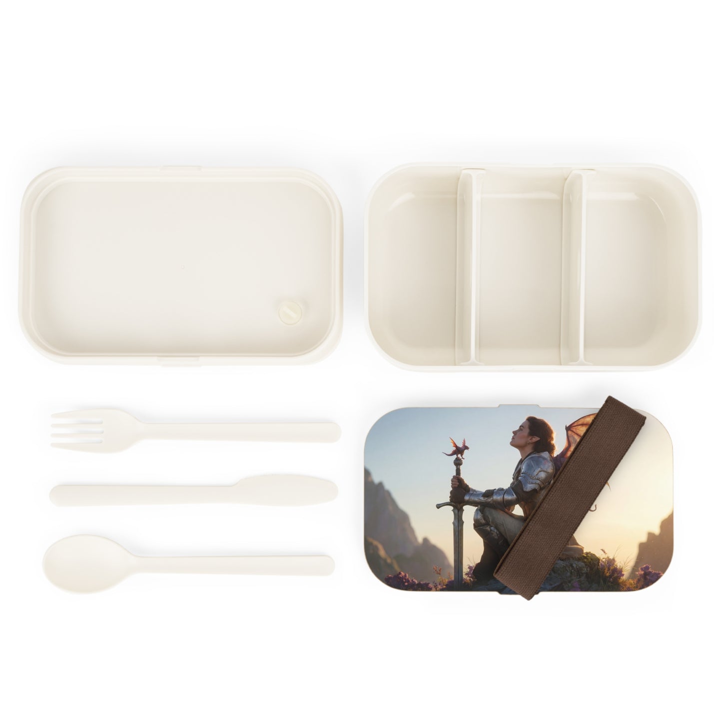 Dragon-Scale Sentinel Bento Lunch Box – Sunset Peak Guardian Dreamscape