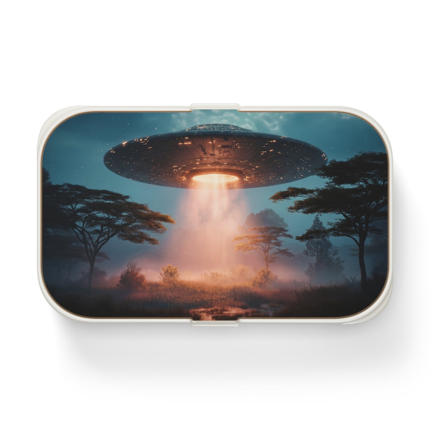 Celestial Arrival Bento Lunch Box – Warm Light Over Savannah Night