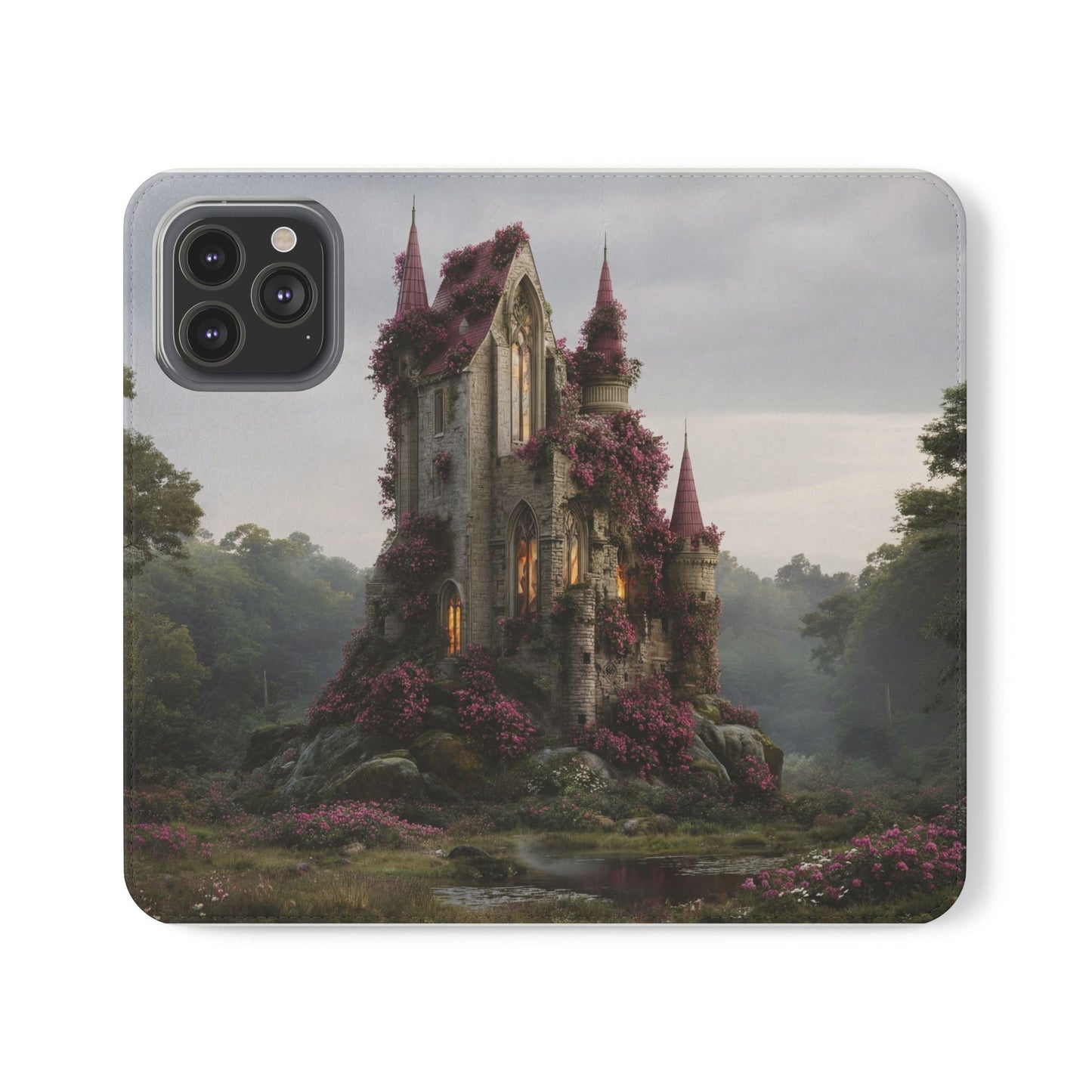 Blossom Spire Flip Cases – Pink Ivy Gothic Castle Cover
