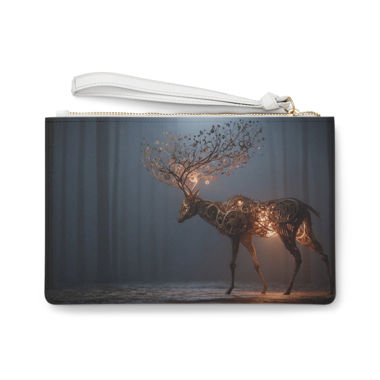 Mechanical Deer Clutch Bag – Luminescent Forest Steed with Gearscape Antlers