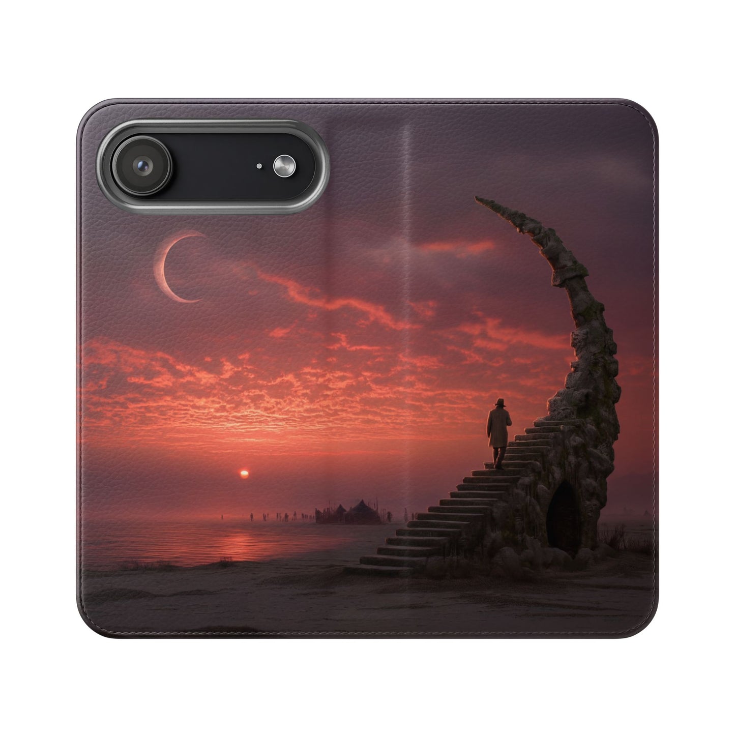Twilight Sentinel Flip Cases – Moonlit Stairway to the Horizon