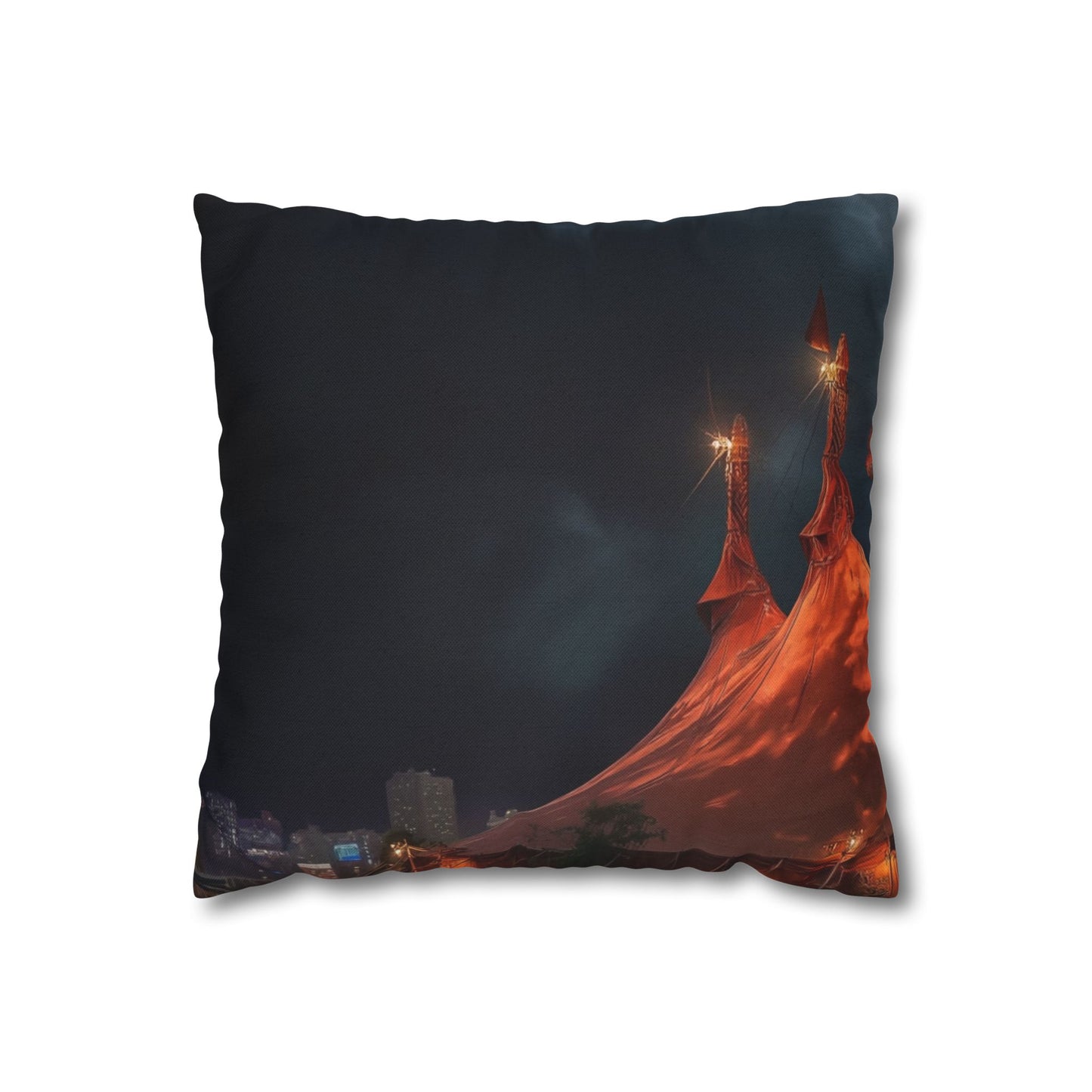 Crimson Carnival Tent Pillowcase – Whispers of the Midnight Ringmaster
