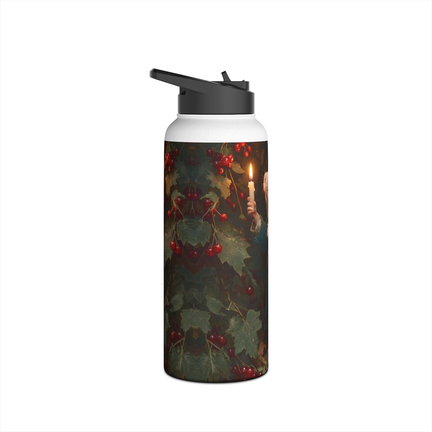 Candlelit Forager Mouse Stainless Steel Water Bottle, Standard Lid – Autumn’s Secret Harvest