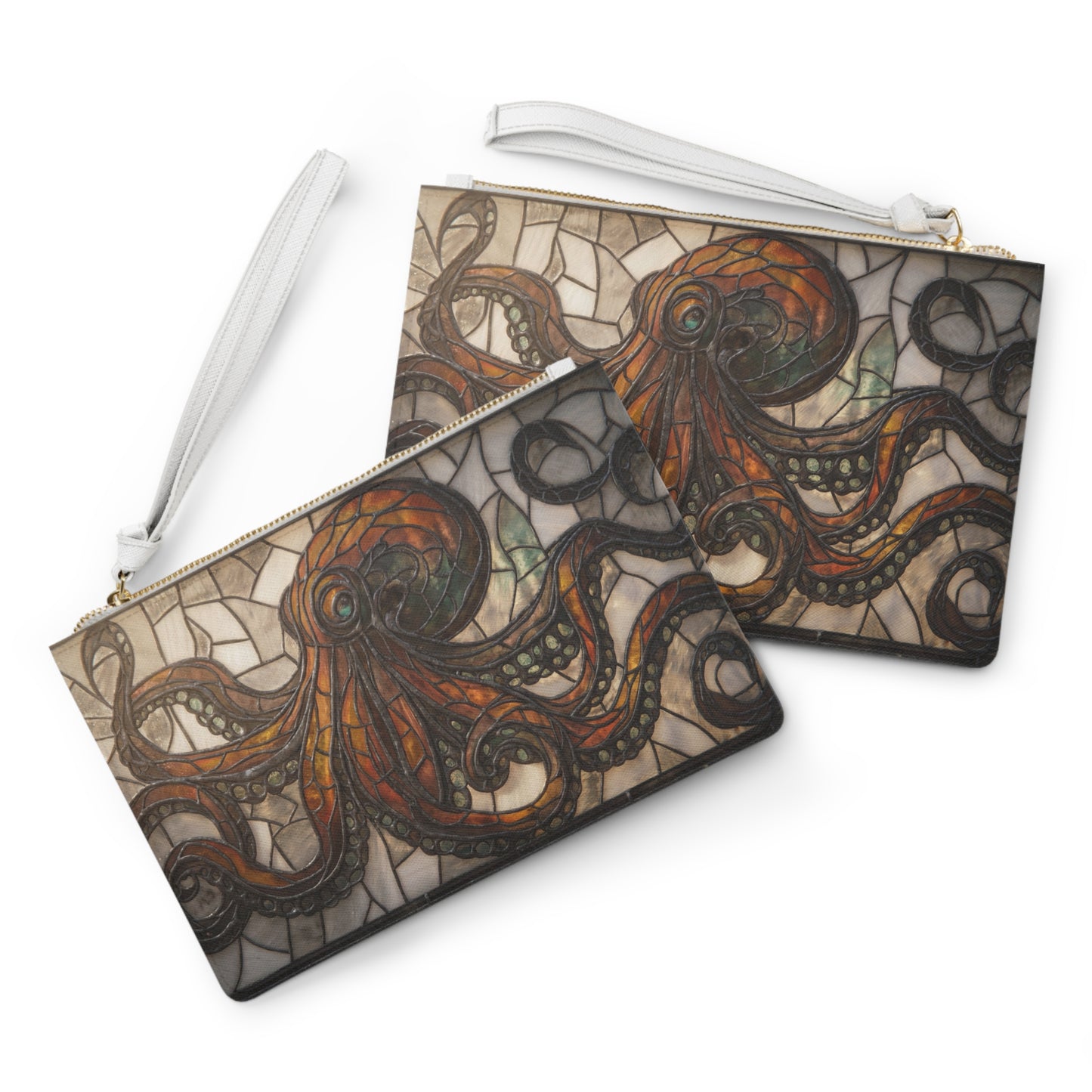 Stained Glass Octopus Clutch Bag – Amber Tide Guardian