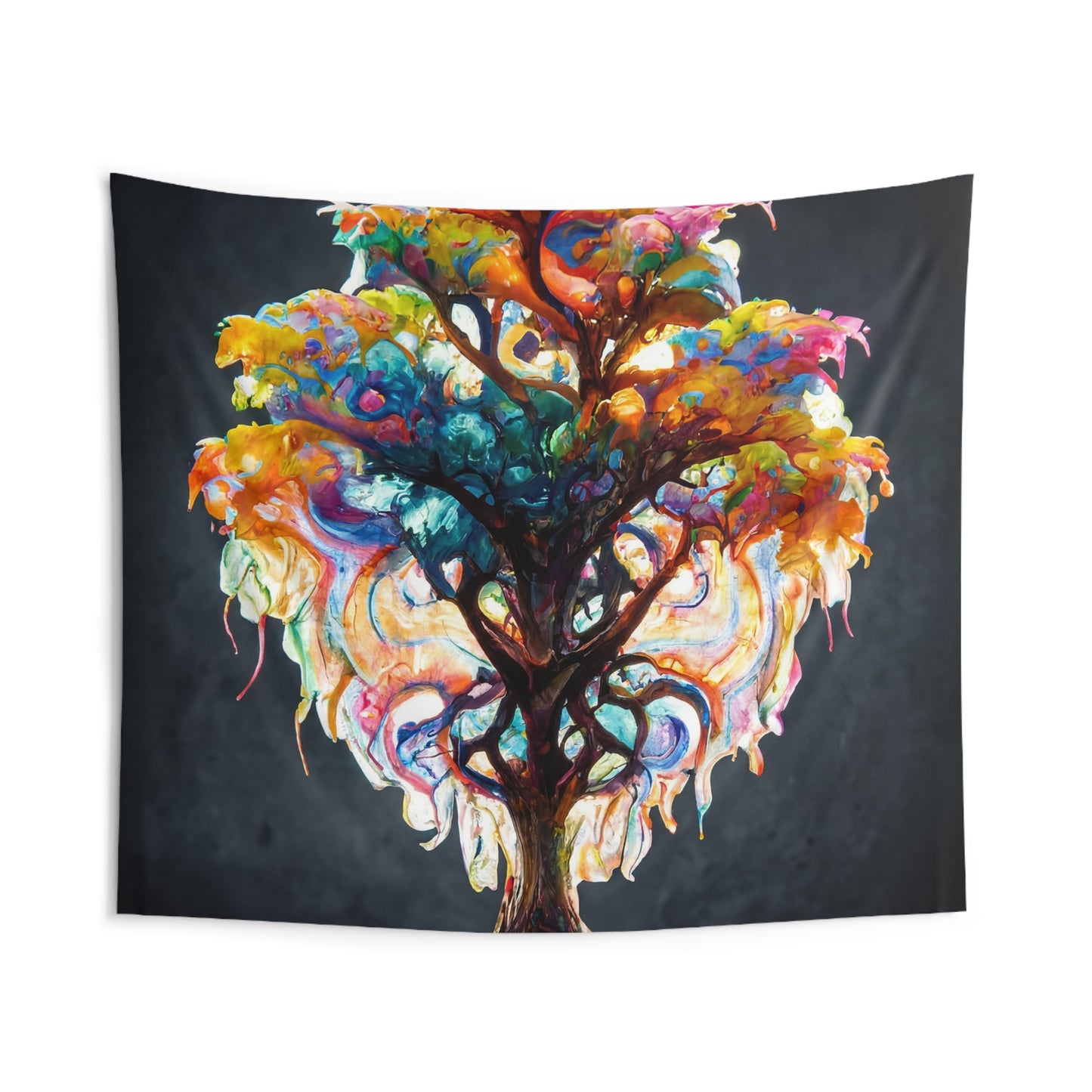 Chromatic Life Tree Indoor Wall Tapestries – A Living Rainbow in Your Space