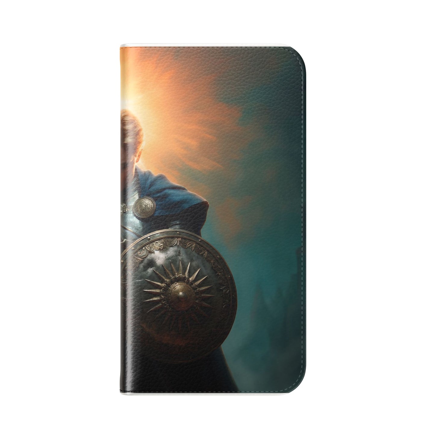 Dawn-Forged Knight Flip Cases – Radiant Armor Against Misty Skies