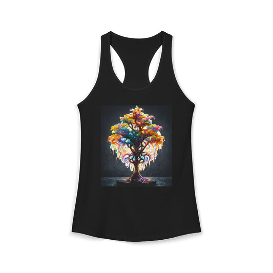 Spectrum Bloom Women's Ideal Racerback Tank – Painted Roots and Rainbow Canopy