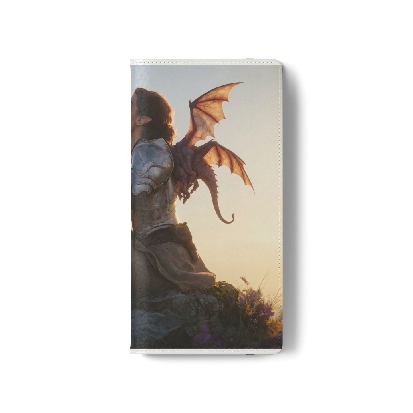 Dragon Knight Flip Cases – Sunlit Sentinel with Mini Drake and Sword